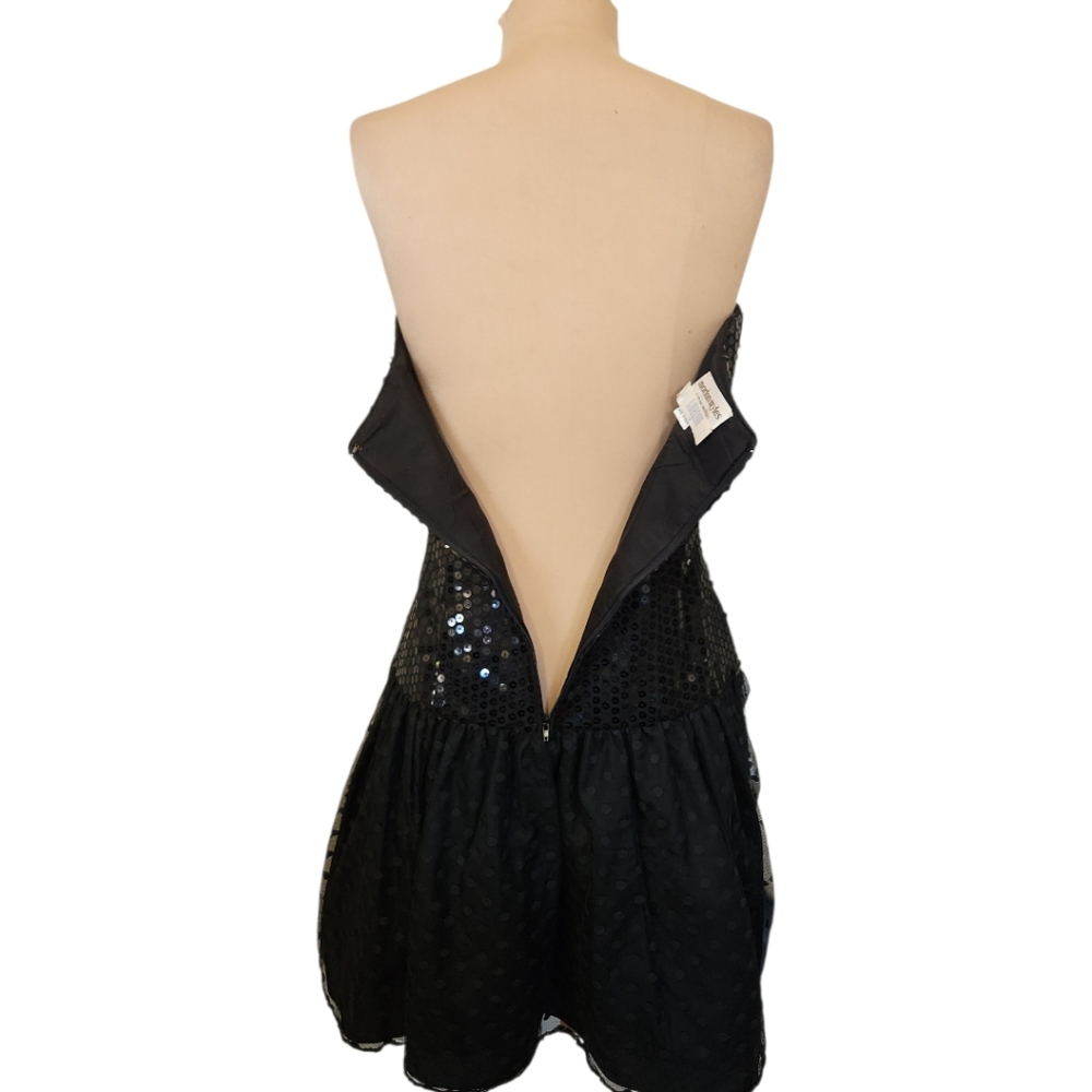 MORTON MYLES- Vintage 1980s Strapless Sequined Mini Dress - M - Picture 11 of 14